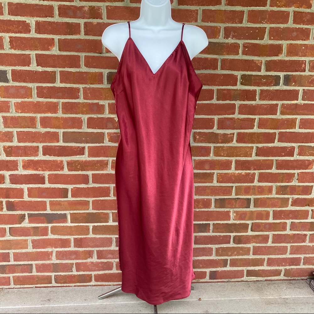 Victoria’s Secret Long Deep Red Satin Nightgown